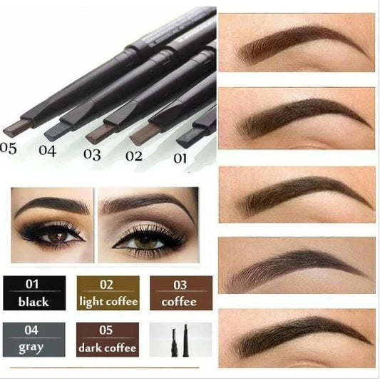 Brow Perfection Made Easy: Dual-Tip Eyebrow Pencil with 5 Shades (Waterproof)