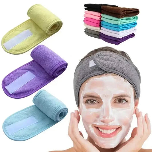 Soft Toweling Hair Accessories Girls Headbands for Face Washing Bath Makeup Hair Band for Women Adjustable SPA Facial Headband