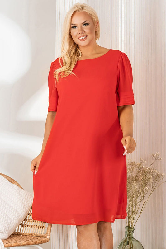 Plus size dress model 183394 Karko red